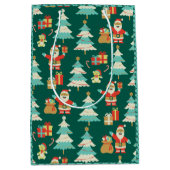 Niedliche Weihnachtslandschaft - nostalgisches Fla Mittlere Geschenktüte (Vorderseite)