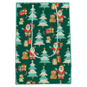 Niedliche Weihnachtslandschaft - nostalgisches Fla Mittlere Geschenktüte (Rückseite)