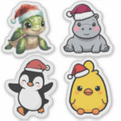 Niedliche Weihnachtslebewesen - Vinyl Stickers maß Aufkleber (Vorderseite)
