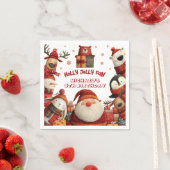 Niedliche Weihnachtslebewesen Weihnachten Geburtst Serviette (Beispiel)