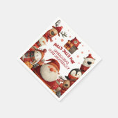 Niedliche Weihnachtslebewesen Weihnachten Geburtst Serviette (Ecke)