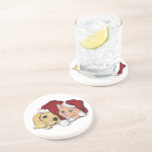 Niedliche Weihnachtsleder Welpe und Orange Tabby Getränkeuntersetzer (Seite)