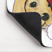 Niedliche Weihnachtsleder Welpe und Orange Tabby Mousepad (Ecke)