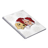 Niedliche Weihnachtsleder Welpe und Orange Tabby Notizblock (Rechte Seite)