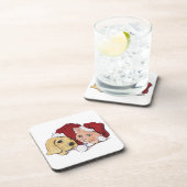 Niedliche Weihnachtsleder Welpe und Orange Tabby Untersetzer (Rechte Seite)