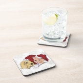 Niedliche Weihnachtsleder Welpe und Orange Tabby Untersetzer (Rechte Seite)