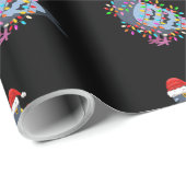 Niedliche Weihnachtsleuchten-Taube mit Weihnachtsh Geschenkpapier (Rolleneckpunkt)