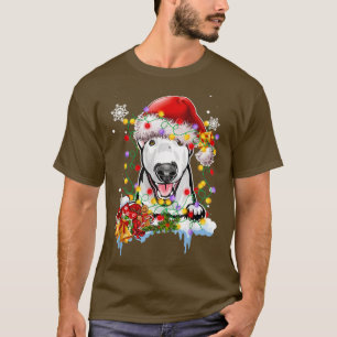 Niedliche Weihnachtslichter Bull Terrier Hund mit T-Shirt
