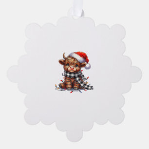 Niedliche Weihnachtslichter Höllenkuh Weihnachten Ornament Karte