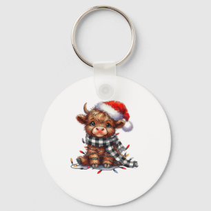 Niedliche Weihnachtslichter Höllenkuh Weihnachten Schlüsselanhänger