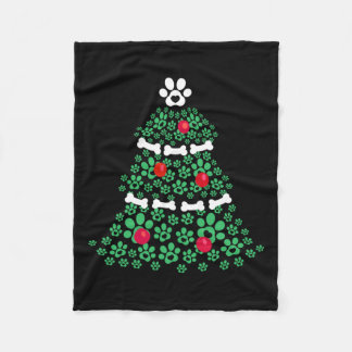 Niedliche Weihnachtslieder Hunde Paw Weihnachtsbau Fleecedecke