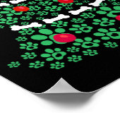 Niedliche Weihnachtslieder Hunde Paw Weihnachtsbau Poster (Ecke)
