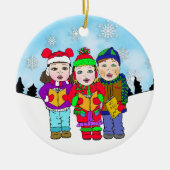 Niedliche Weihnachtslieder Personalisierter Urlaub Keramik Ornament (Vorne)