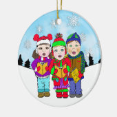 Niedliche Weihnachtslieder Personalisierter Urlaub Keramik Ornament (Links)