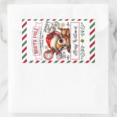 Niedliche Weihnachtslieferung von Sant Rechteckiger Aufkleber (Tasche)