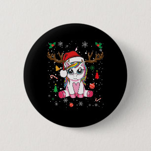niedliche Weihnachtsmädchen Weihnachtsmänner Button