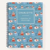 Niedliche Weihnachtsmänner Notizblock (Vorderseite)