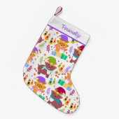 Niedliche Weihnachtsmänner Tiere Funny Cartoon Kin Kleiner Weihnachtsstrumpf (Vorderansicht (hängend))