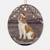 Niedliche Weihnachtsmannmütze English Bulldog Chri Keramik Ornament (Links)