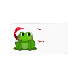 Niedliche Weihnachtsmannmütze Froggy - Weihnachtss Adressaufkleber