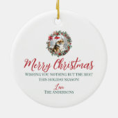 Niedliche Weihnachtsmannmütze für einen Hund zu We Keramik Ornament (Hinten)