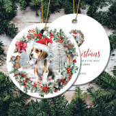 Niedliche Weihnachtsmannmütze für einen Hund zu We Keramik Ornament