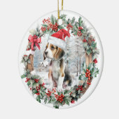 Niedliche Weihnachtsmannmütze für einen Hund zu We Keramik Ornament (Links)