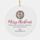 Niedliche Weihnachtsmannmütze für einen Hund zu We Keramik Ornament (Hinten)