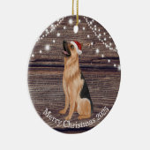 Niedliche Weihnachtsmannmütze German Shepherd Weih Keramik Ornament (Rechts)
