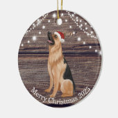 Niedliche Weihnachtsmannmütze German Shepherd Weih Keramik Ornament (Links)