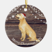 Niedliche Weihnachtsmannmütze Golden Retriever Keramik Ornament (Vorne)