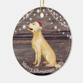 Niedliche Weihnachtsmannmütze Golden Retriever Keramik Ornament (Links)