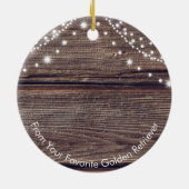 Niedliche Weihnachtsmannmütze Golden Retriever Keramik Ornament (Hinten)