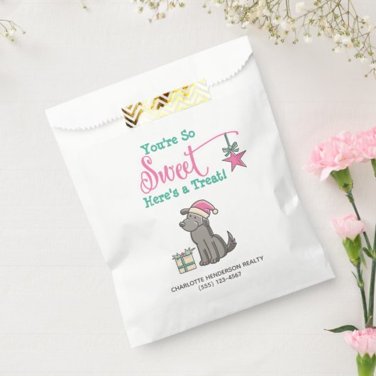 Niedliche Weihnachtsmannmütze Hund Hier ist eine L Geschenktütchen (Versiegelt)