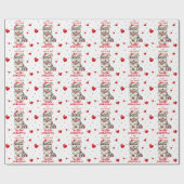 Niedliche Weihnachtsmannmütze Husky Welpe Kinder W Geschenkpapier (Flach)