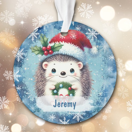 Niedliche Weihnachtsmannmütze Igel Großkind Ornament