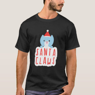 Niedliche Weihnachtsmannmütze Katze Weihnachtskost T-Shirt