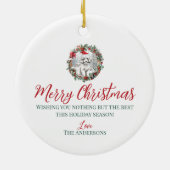 Niedliche Weihnachtsmannmütze Keramik Ornament (Hinten)