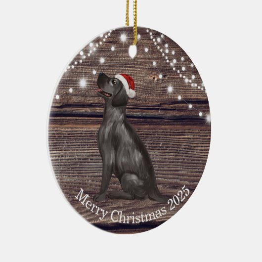 Niedliche Weihnachtsmannmütze Labrador Weihnachts- Keramik Ornament (Rechts)