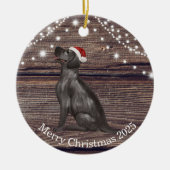Niedliche Weihnachtsmannmütze Labrador Weihnachts- Keramik Ornament (Vorne)