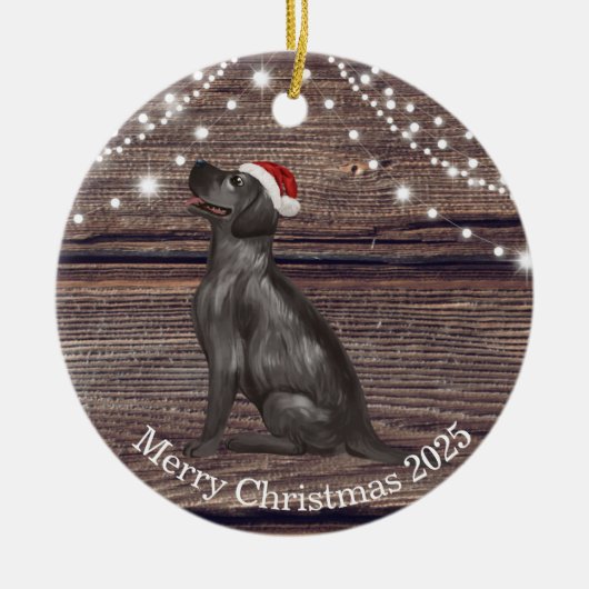 Niedliche Weihnachtsmannmütze Labrador Weihnachts- Keramik Ornament (Vorne)