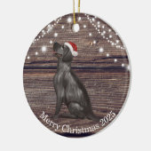 Niedliche Weihnachtsmannmütze Labrador Weihnachts- Keramik Ornament (Links)