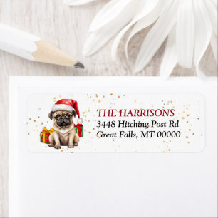 Niedliche Weihnachtsmannmütze Mops Welpengeschenke