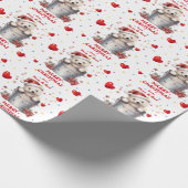 Niedliche Weihnachtsmannmütze Polar Bear Cube Kind Geschenkpapier (Ecke)