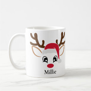 Niedliche Weihnachtsmannmütze Rentier Weihnachts-T Kaffeetasse