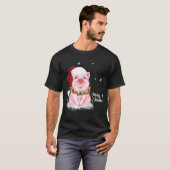 Niedliche Weihnachtsmannmütze Schweinefleisch Froh T-Shirt (Vorne ganz)