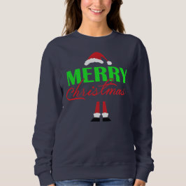 Niedliche Weihnachtsmannmütze und Legs Frohe Weihn Sweatshirt