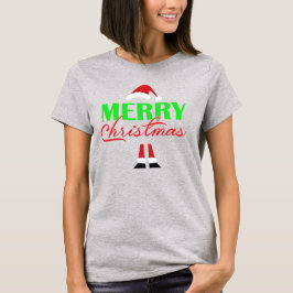 Niedliche Weihnachtsmannmütze und Legs Frohe Weihn T-Shirt