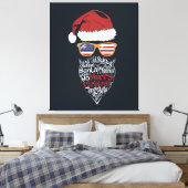 Niedliche Weihnachtsmannmütze USA Flag Sonnenbrill Leinwanddruck (Insitu (Schlafzimmer))