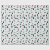 Niedliche Weihnachtsmannmütze Weiße Mäuse Weihnach Geschenkpapier (Flach)